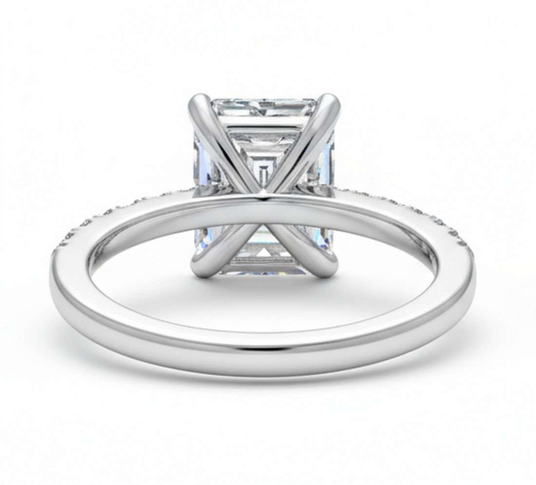 Lab-grown diamond 4.00 CT Oval-Cut Diamond Three-Stone Ring in 14K White Gold - 4