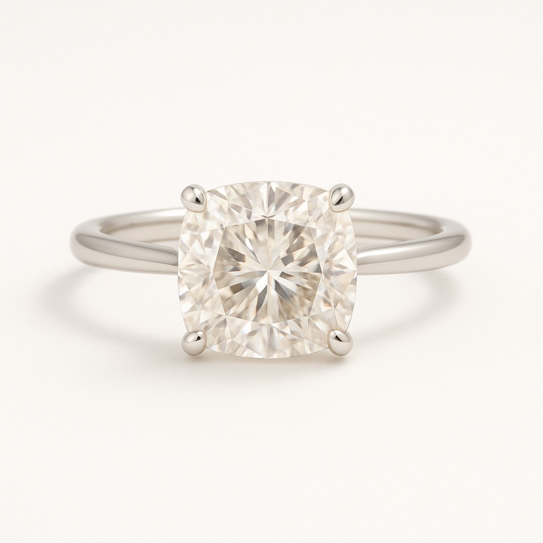 Lab-grown diamond 3.00 CT Cushion-Cut Diamond Split-Shank Ring in 14K White Gold (1 of 2)