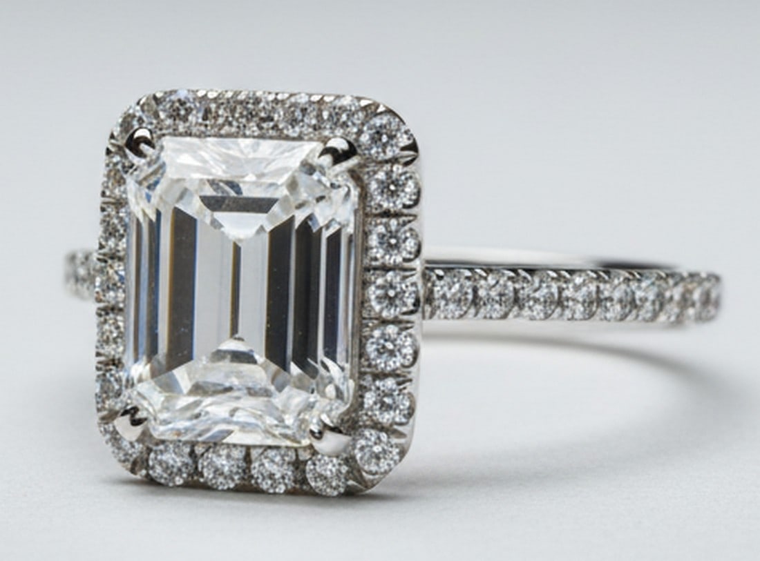 Lab-grown diamond 6.00 CT Pear-Shaped Diamond Bezel-Set Ring in 14K White Gold - 2