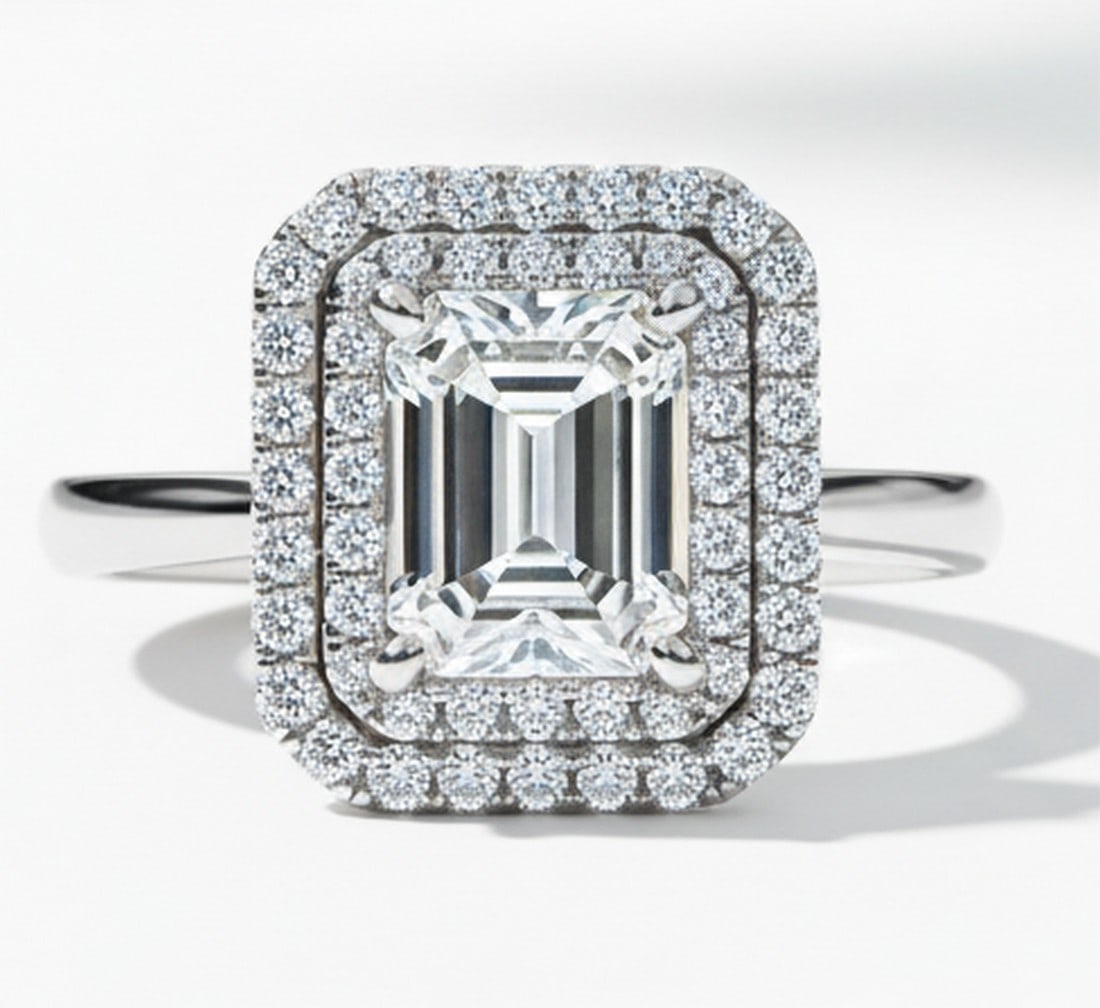 Lab-grown diamond 5.00 CT Marquise-Cut Diamond Twist-Shank Ring in 14K White Gold (1 of 2)