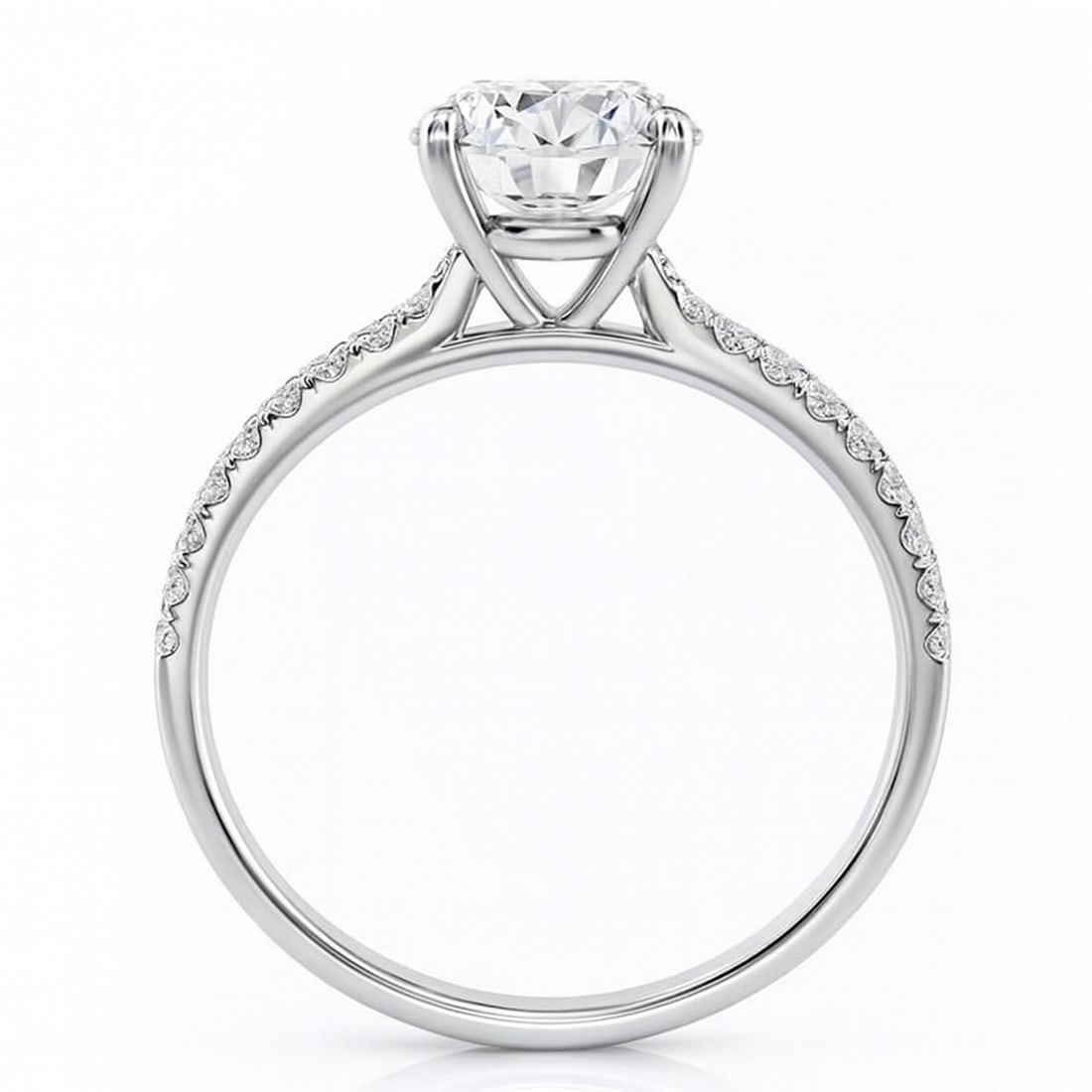 Lab-grown diamond 3.00 CT Princess-Cut Diamond Hidden-Halo Ring in 14K White Gold - 2