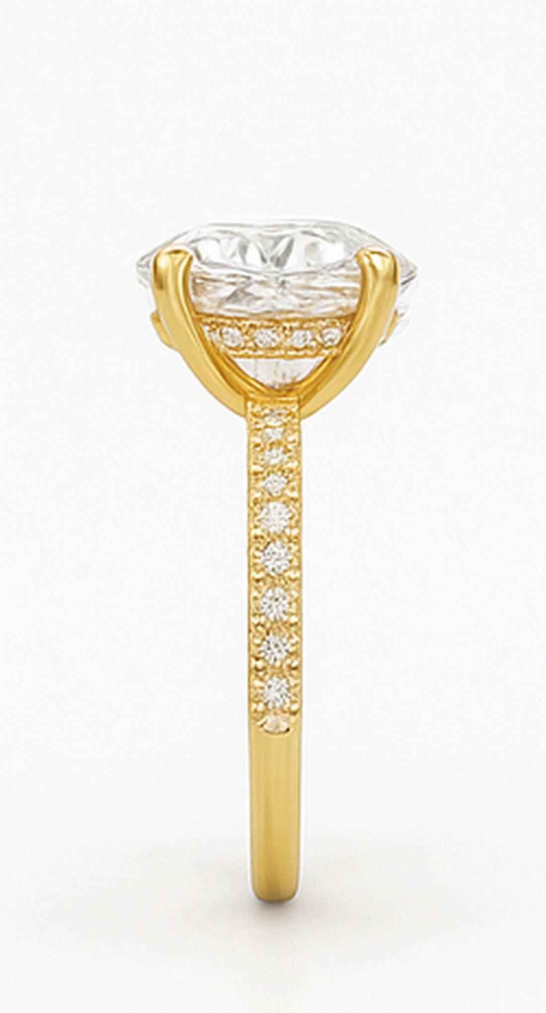 Lab-grown diamond 8.00 CT Oval-Cut Diamond Halo Engagement Ring in 14K Yellow Gold - 2