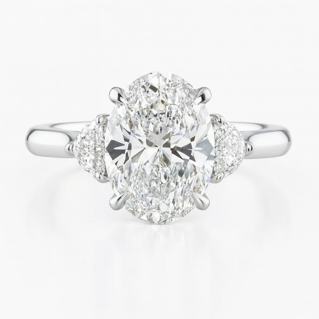 Lab-grown diamond 6.00 CT Radiant-Cut Diamond Twist-Shank Ring in 14K White Gold (1 of 3)