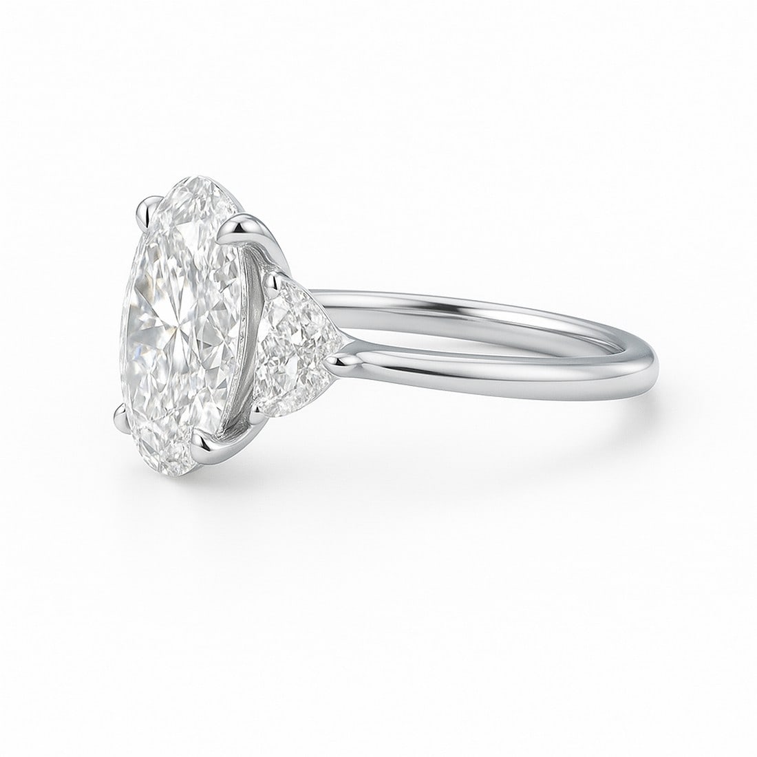 Lab-grown diamond 6.00 CT Radiant-Cut Diamond Twist-Shank Ring in 14K White Gold - 2
