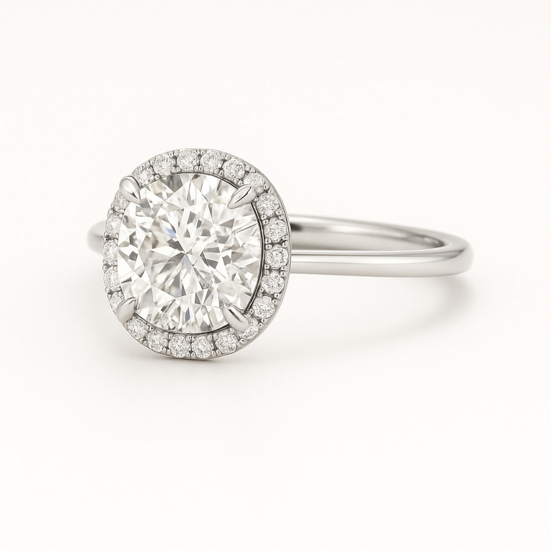 Lab-grown diamond 2.00 CT Round Brilliant-Cut Diamond Hidden-Halo Ring in 14K White Gold - 2