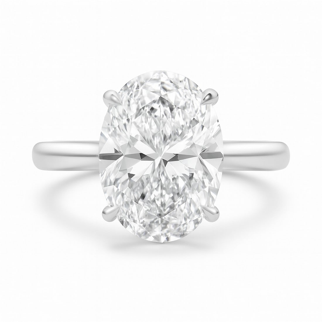 Lab-grown diamond 5.00 CT Marquise-Cut Diamond Three-Stone Ring in 14K White Gold (1 of 2)
