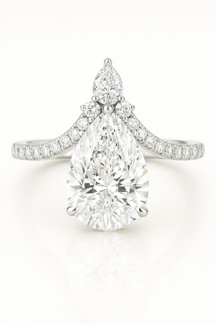 Lab-grown diamond 7.00 CT Radiant-Cut Diamond Split-Shank Ring in 14K White Gold - 3