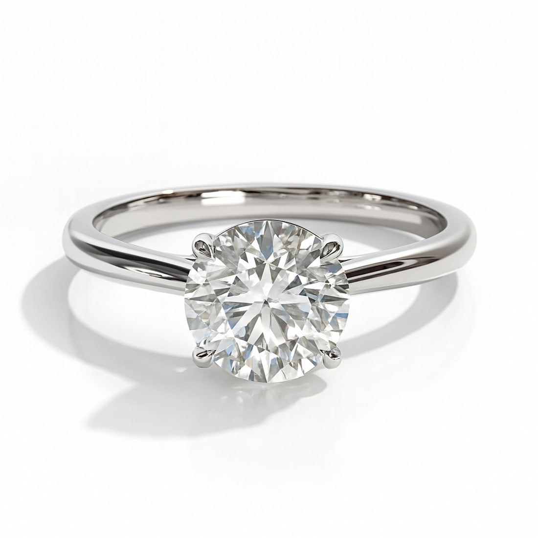 Lab-grown diamond 2.00 CT Cushion-Cut Diamond Cathedral-Style Ring in 14K White Gold (1 of 3)
