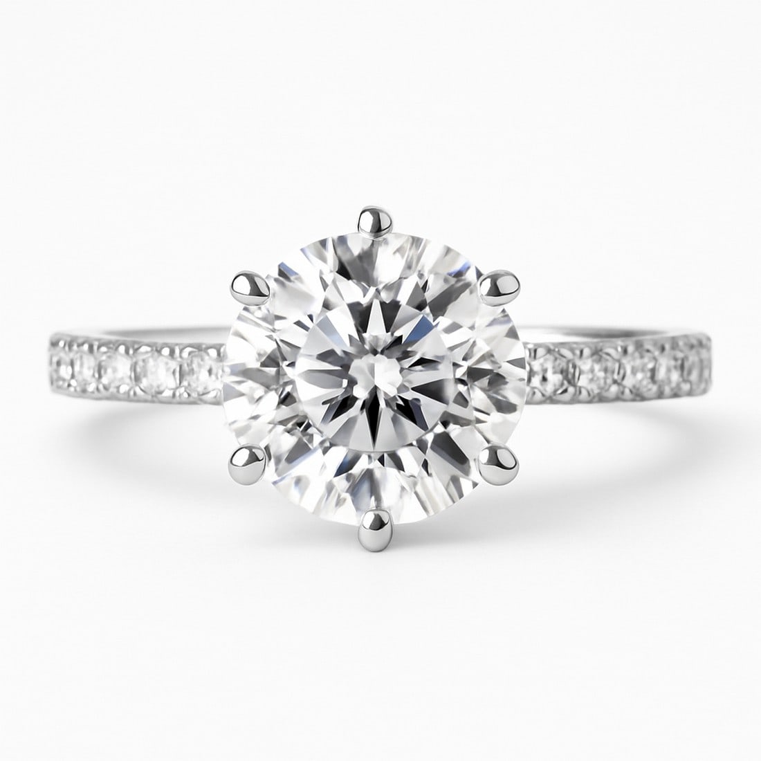 Lab-grown diamond 3.00 CT Princess-Cut Diamond Double Halo Ring in 14K White Gold: Title: lab-grown diamond 3.00 CT Princess-Cut Diamond Double Halo Ring in 14K White Gold Description: This unique lab-grown diamond diamond ring showcases a 3.00 carat princess-cut center stone in a