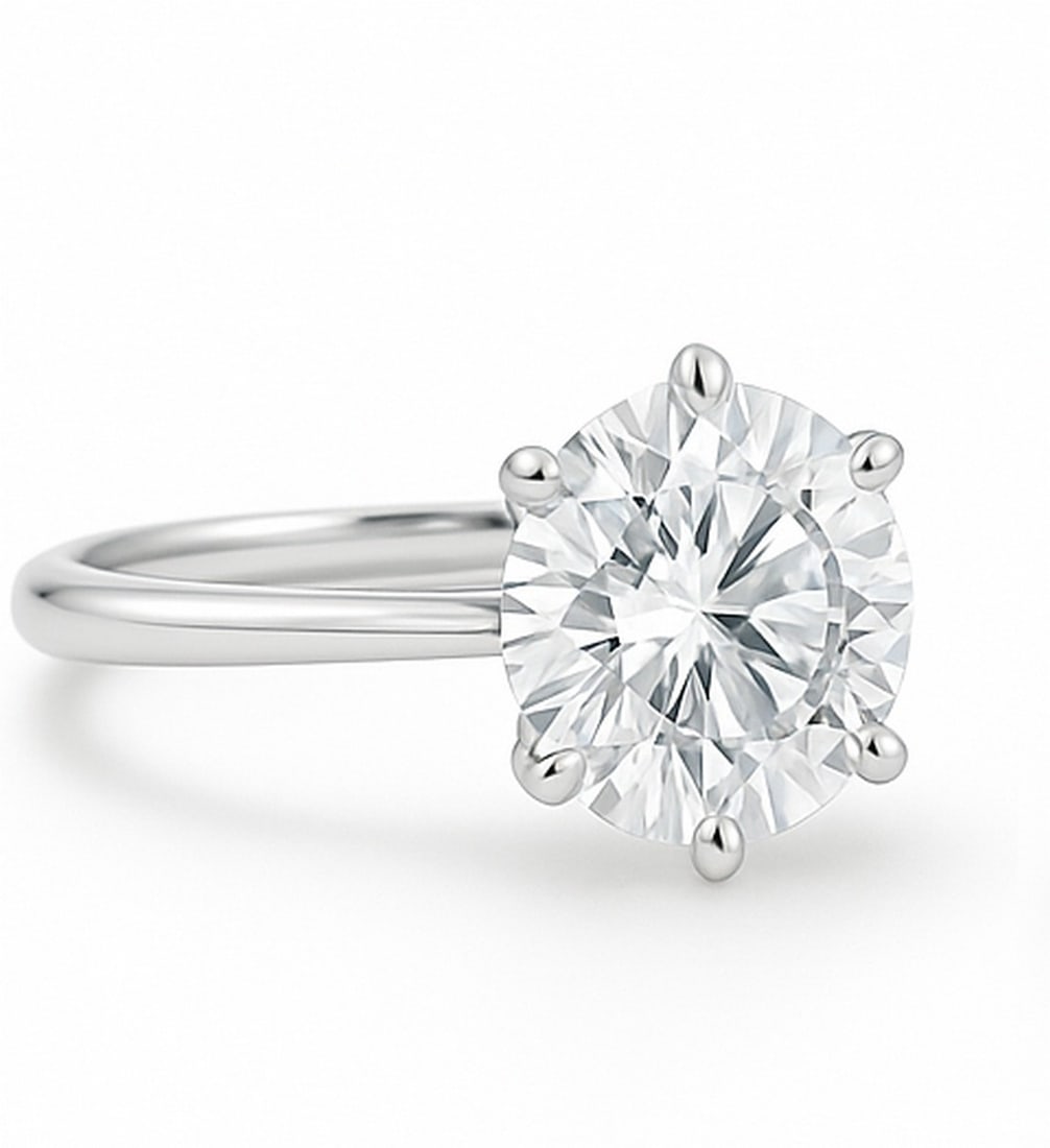 Lab-grown diamond 5.00 CT Cushion-Cut Diamond Twist-Shank Ring in 14K White Gold (1 of 2)