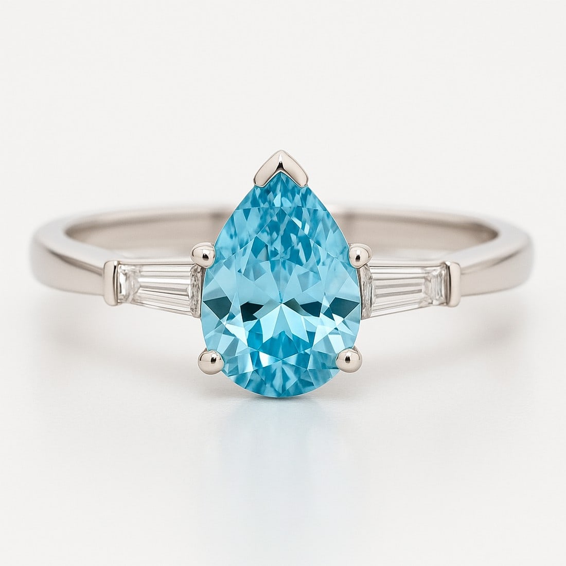 Lab-grown diamond 4.00 CT Pear-Shaped Diamond Hidden-Halo Ring in 14K White Gold: Title: lab-grown diamond 4.00 CT Pear-Shaped Diamond Hidden-Halo Ring in 14K White Gold Description: This unique lab-grown diamond diamond ring showcases a 4.00 carat pear-shaped center stone in a hid