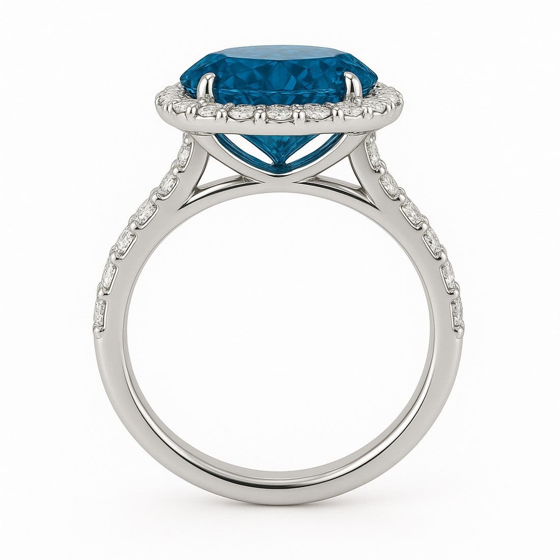 Lab-grown diamond 6.00 CT Cushion-Cut Diamond Split-Shank Ring in 14K White Gold - 2