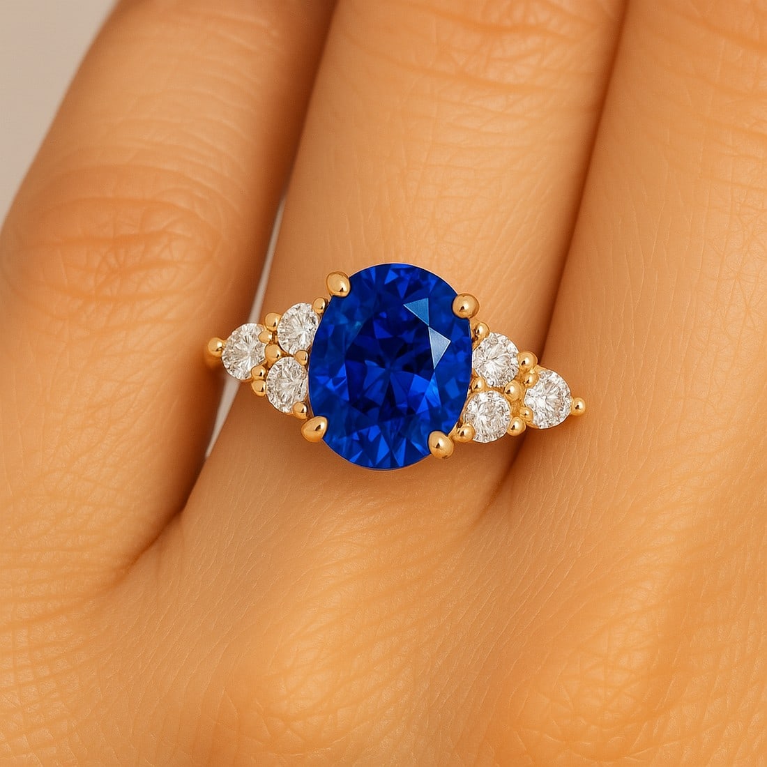 Lab-grown diamond 5.00 CT Pear-Shaped Diamond Bezel-Set Ring in 14K Yellow Gold - 2