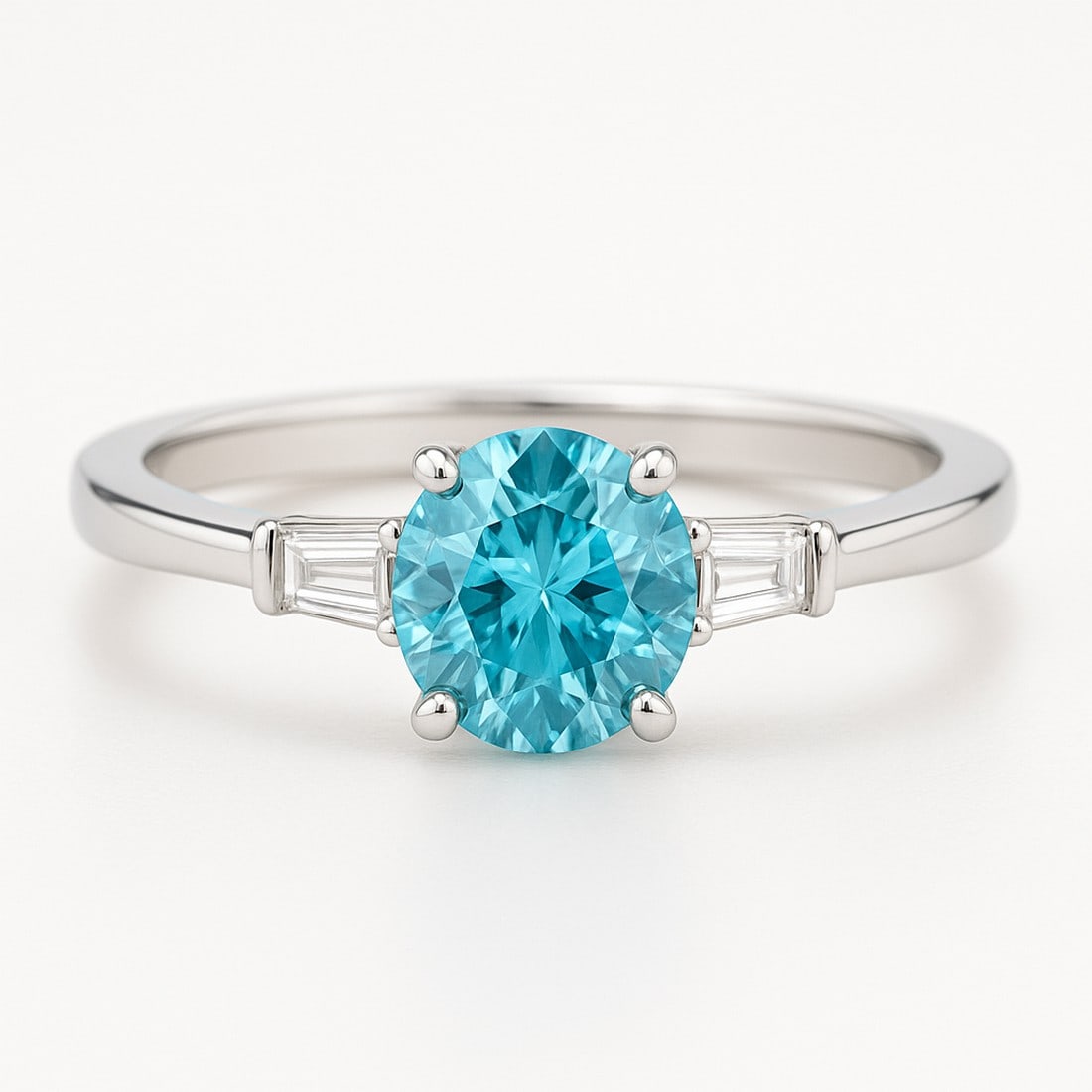 Lab-grown diamond 2.00 CT Marquise-Cut Diamond Twist-Shank Ring in 14K White Gold (1 of 2)