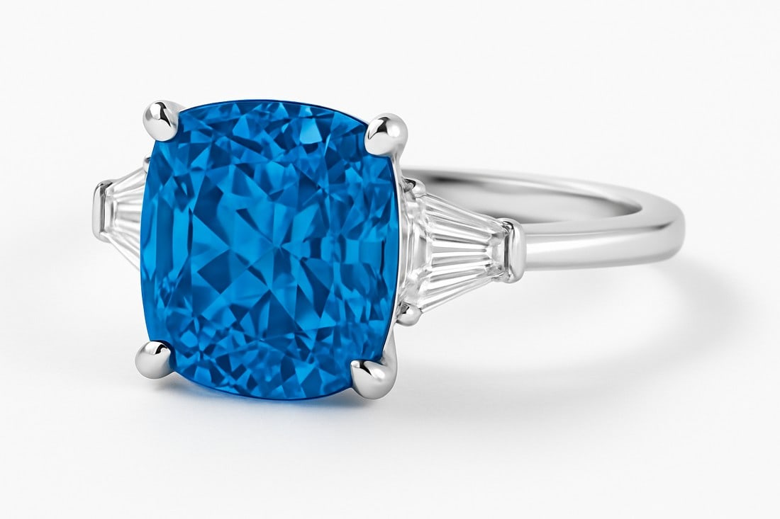 Lab-grown diamond 4.00 CT Radiant-Cut Diamond Cathedral-Style Ring in 14K White Gold - 2