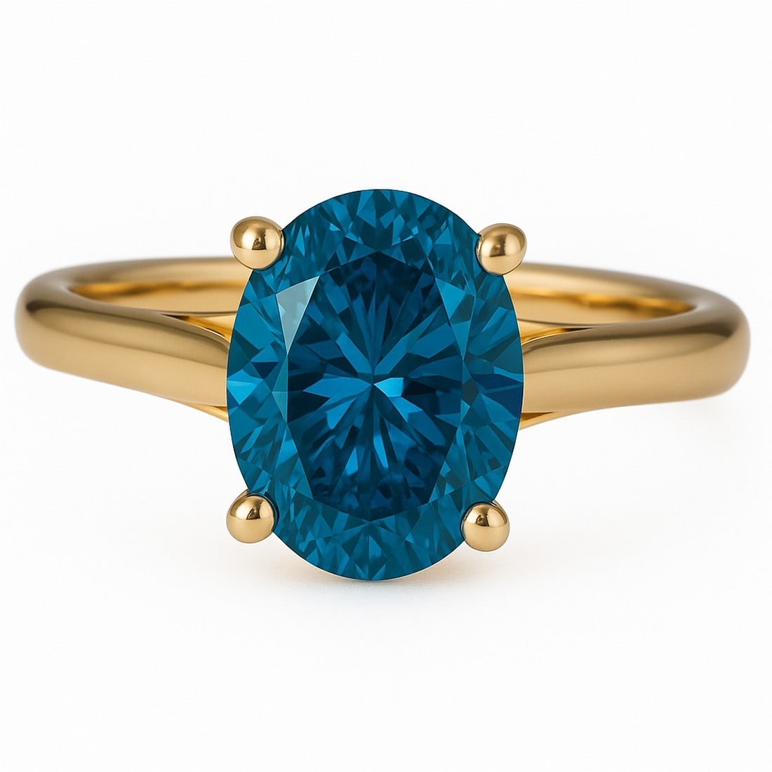 Lab-grown diamond 7.00 CT Oval-Cut Diamond Halo Engagement Ring in 14K Yellow Gold (1 of 3)