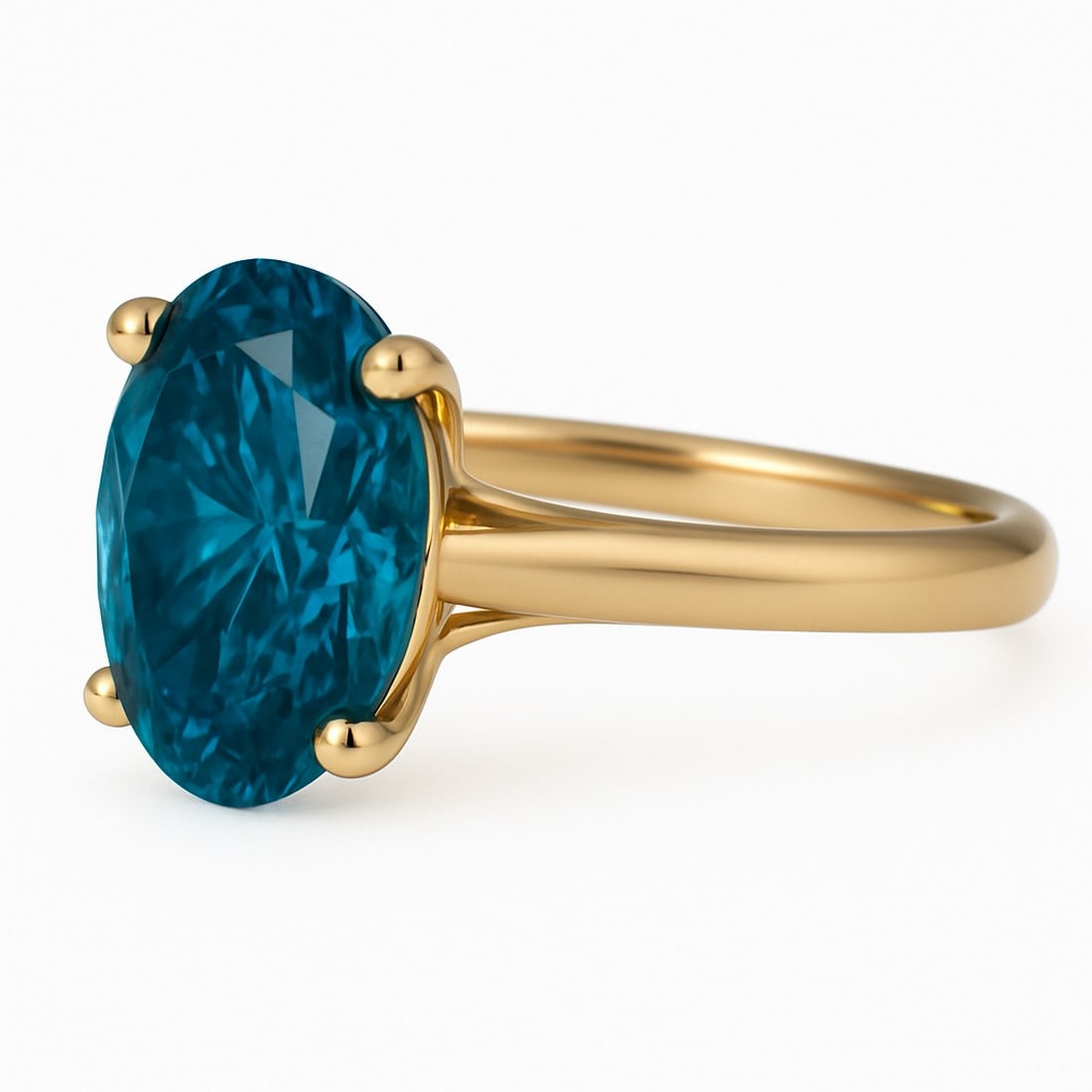 Lab-grown diamond 7.00 CT Oval-Cut Diamond Halo Engagement Ring in 14K Yellow Gold - 2