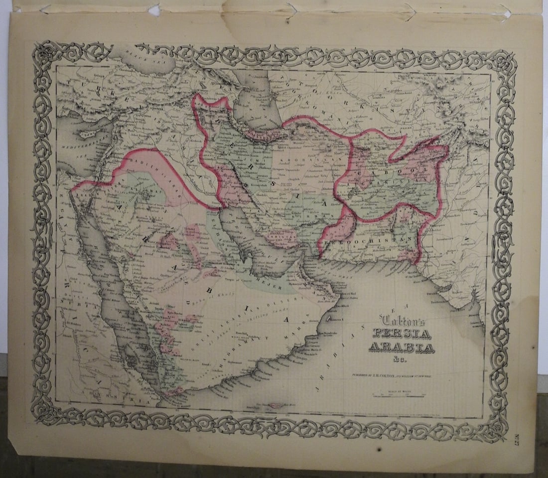 Colton's Persia Arabia &C.: Title: Colton's Persia Arabia &C. Publication Date: 1855 Author: COLTON, JOSEPH HUTCHINS Publisher: J.H. COLTON & CO. Publishing Info: With leaf of text. Browned. Margin chips. Reserve: $35.00 Shippin