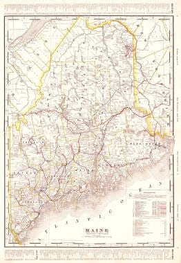 Maine: Title: Maine Publication Date: c1906 Author: CRAM, GEORGE F. Publisher: A.A. Grant Publishing Info: From Grant's Bankers' and Brokers' railway system atlas, cover dated 1906. With text. Railroads colo