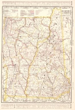 New Hampshire and Vermont: Title: New Hampshire and Vermont Publication Date: c1906 Author: CRAM, GEORGE F. Publisher: A.A. Grant Publishing Info: From Grant's Bankers' and Brokers' railway system atlas, cover dated 1906. Railr