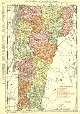 Rand-McNally & Co.as New Commercial Atlas Map of Vermont. (1 of 1)