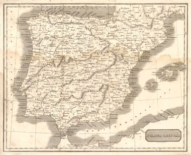 Spain & Portugal: Title: Spain & Portugal Publication Date: 1819 Author: SCOTT, ROBERT Publisher: W. Sommerville, A. Fullarton, J. Blackie & Co. Publishing Info: From The Glasgow Geography in five volumes. Waterstained