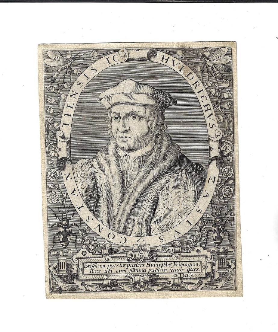 1599 Fine Ornamental Engraving De Bry Insects (1 of 1)