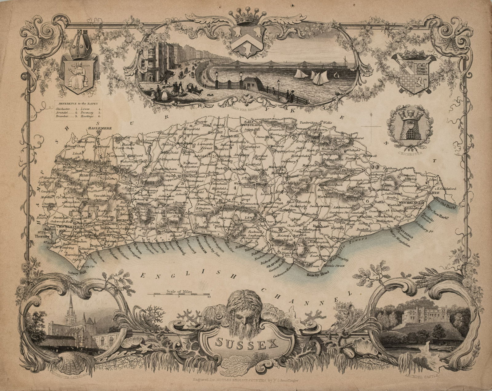 1840 Moules Map of Sussex -- Sussex (1 of 1)