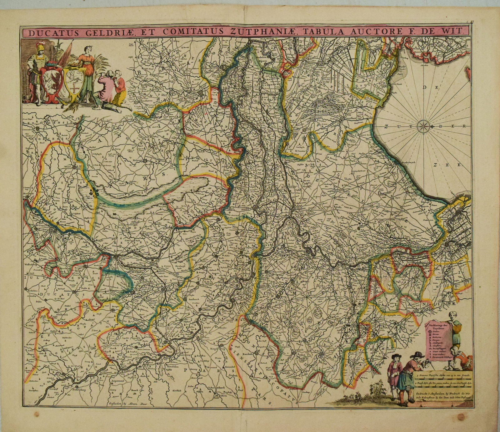 1680 Wit Map of Southern Netherlands -- Ducatus Geldriae, et Comitatus Zutphaniae, Tabula... (1 of 1)