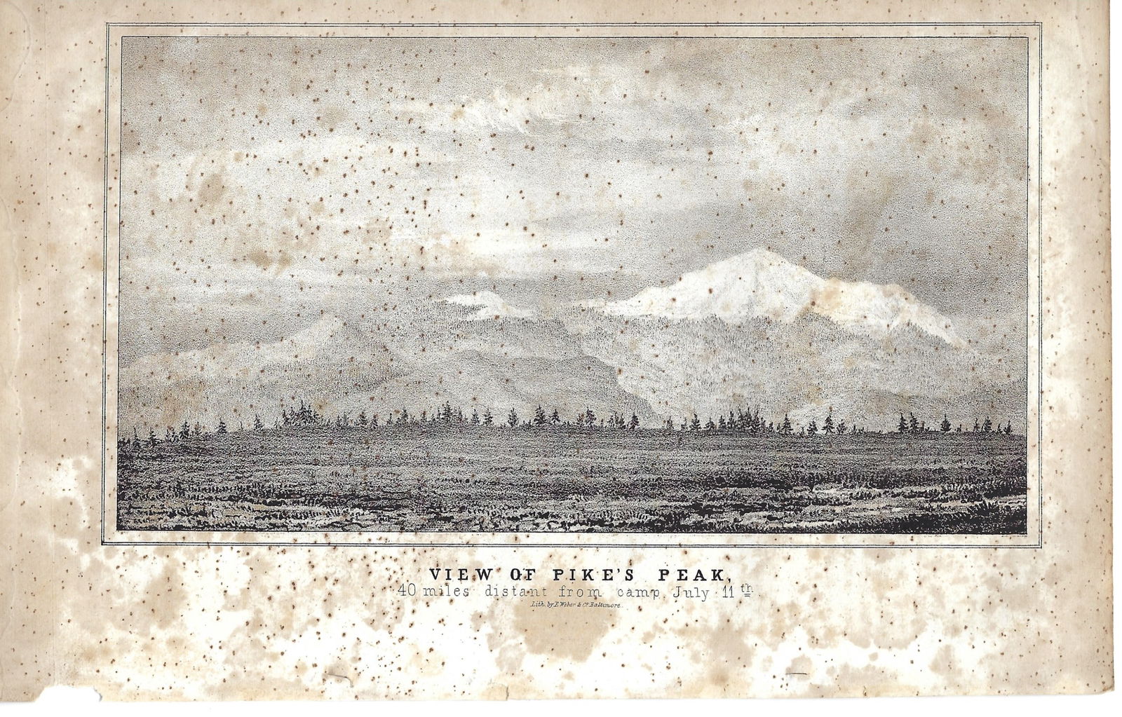 1845 Fremont Map of Pike's Peak -- View of Pike's Peak (1 of 1)
