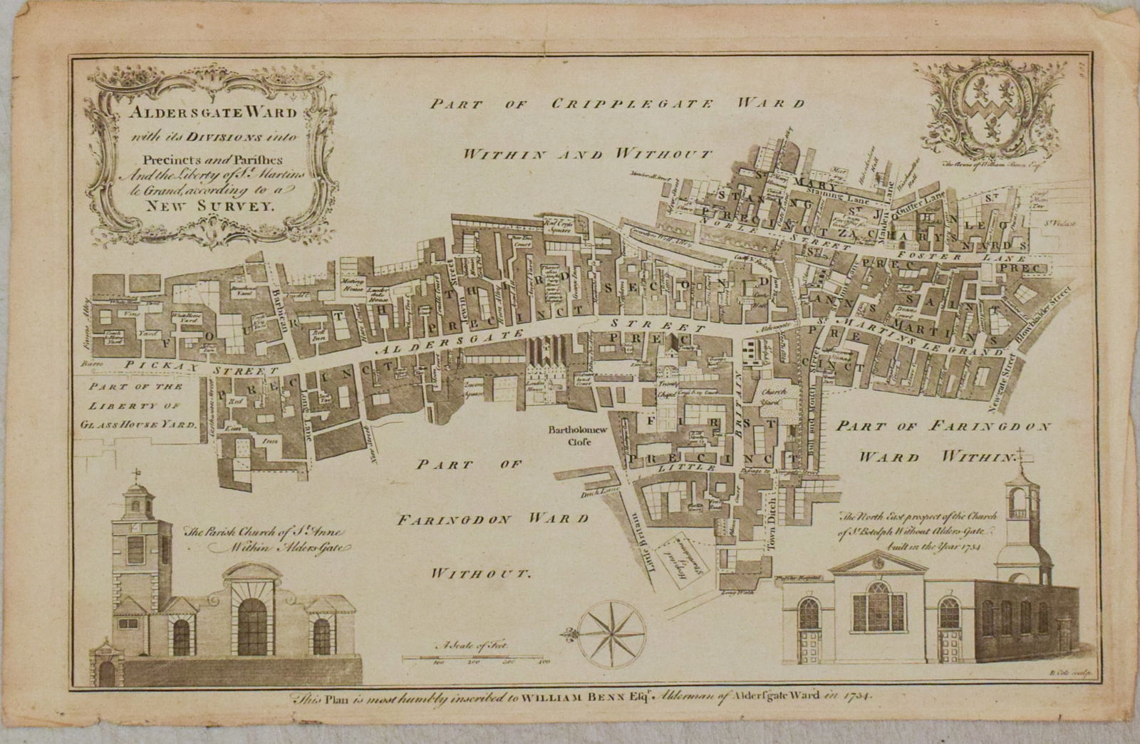 1767 London Magazine Map of "Aldersgate Ward…" (1 of 1)