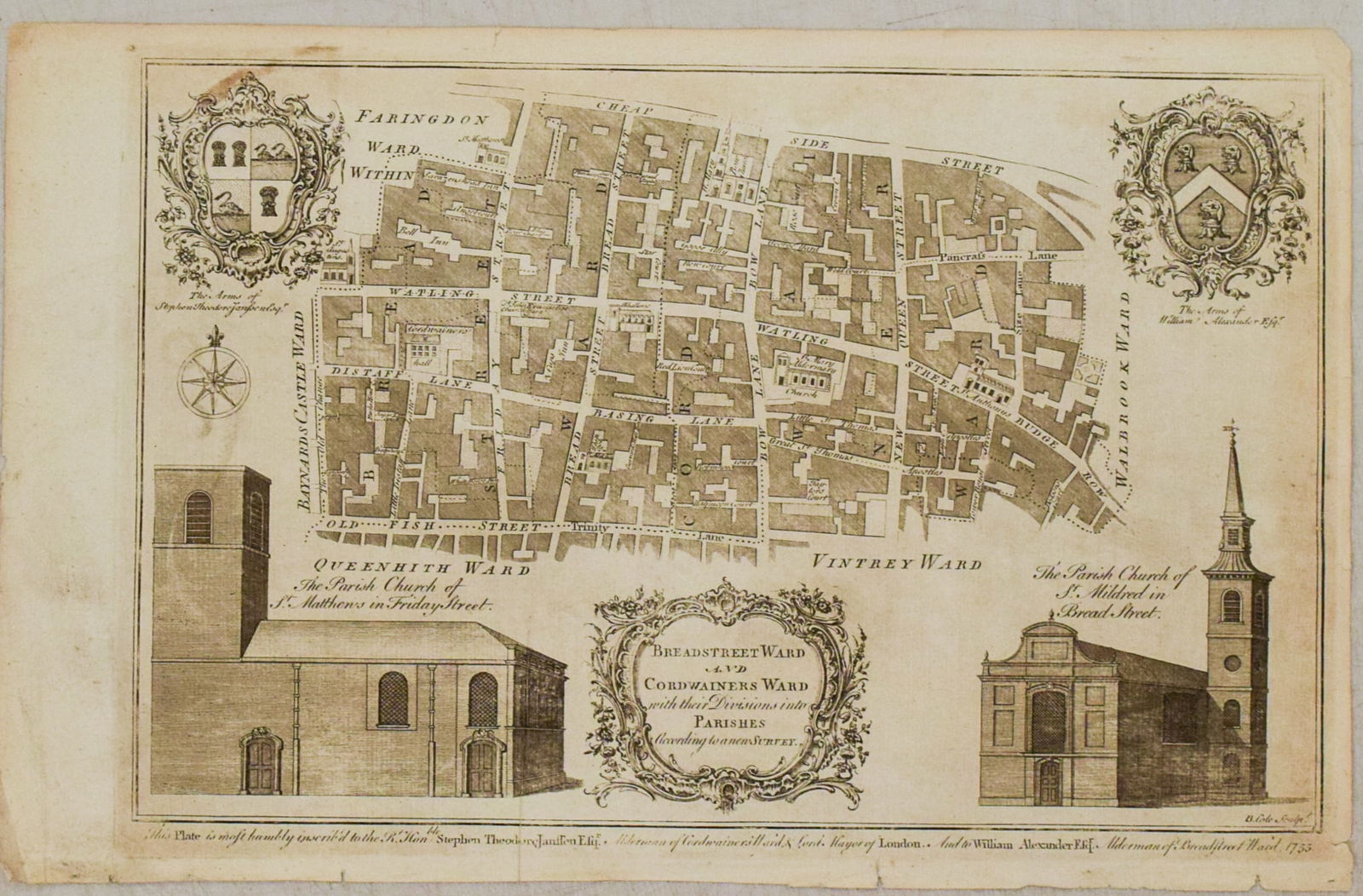 1767 London Magazine Map of "Breadstreet Ward and Cordwainers Ward…" (1 of 1)