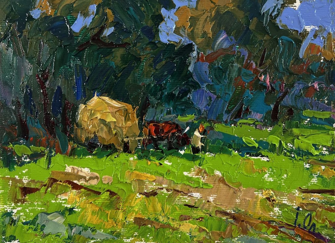 Oil painting Near the summer forest Oleksiy Ivanyuk: Title: Oil painting Near the summer forest Oleksiy Ivanyuk Description: №AAA5953 *** ABOUT THIS PAINTING *** * TITLE: "Near the summer forest" * ARTIST: Oleksiy Ivanyuk * SIZE: 15x20 cm/5.90x7.8