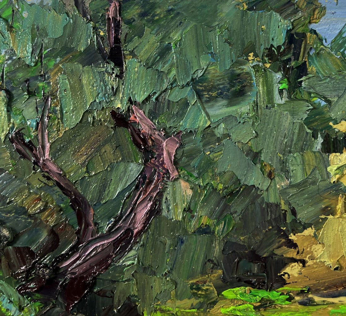 Oil painting Trees above the river Boris Serdyuk - 5