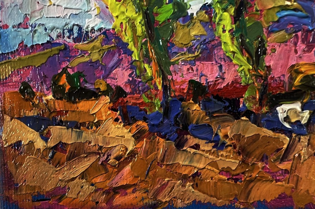 Oil painting Meadow with animals Oleksiy Ivanyuk - 6