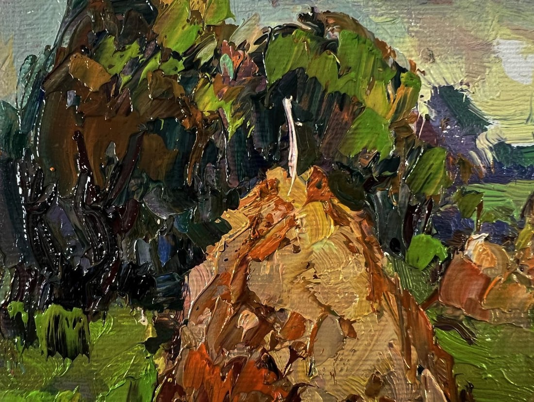 Oil painting Haystacks in the field Oksana Ivanyuk - 4