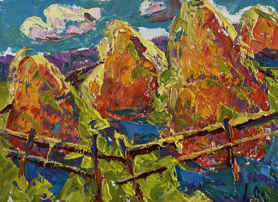 Oil painting Moments of happiness under the blue sky Oleksiy Ivanyuk (1 of 8)