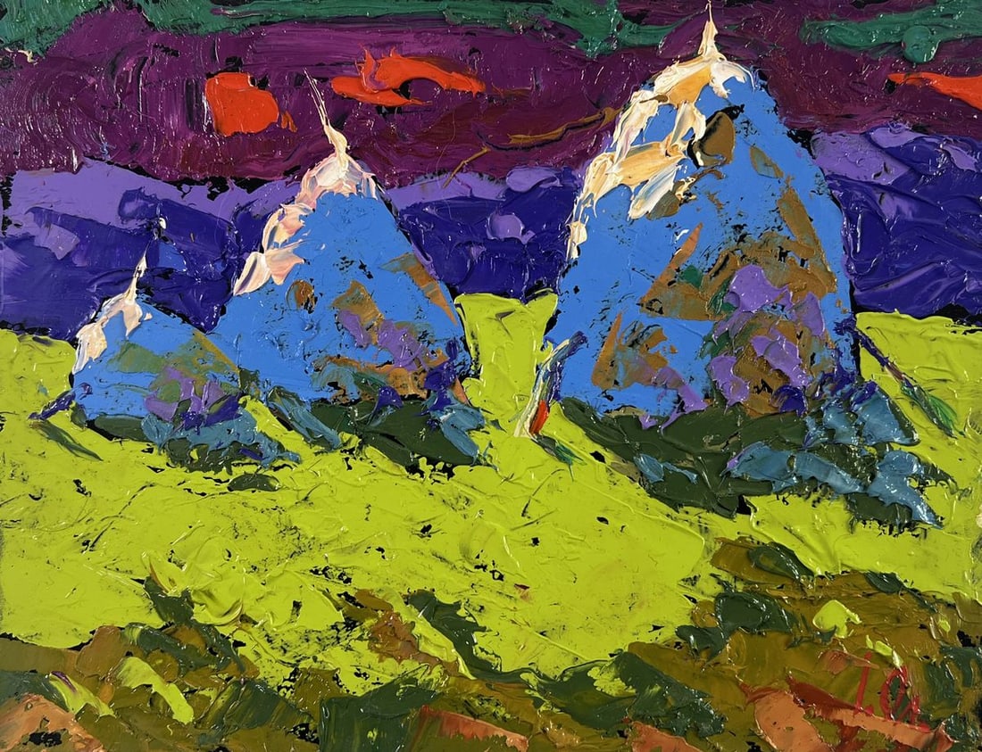 Oil painting Window light through the cold Alex Kalenyuk: Title: Oil painting Window light through the cold Alex Kalenyuk Description: №AAA5089 The oil painting on Cardboard titled "Window Light Through the Cold" is a bold and emotionally charged lands