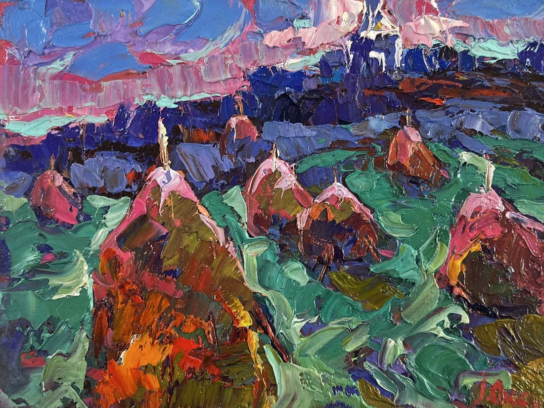 Oil painting The evening is falling silent Oksana Kalenyuk: Title: Oil painting The evening is falling silent Oksana Kalenyuk Description: №AAA5097 The oil painting on Cardboard titled "The Evening Is Falling Silent" is a deeply atmospheric and emotional