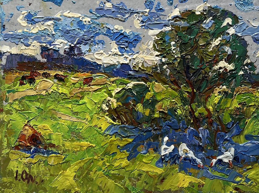 Oil painting Summer smell of grass Alex Kalenyuk (1 of 10)