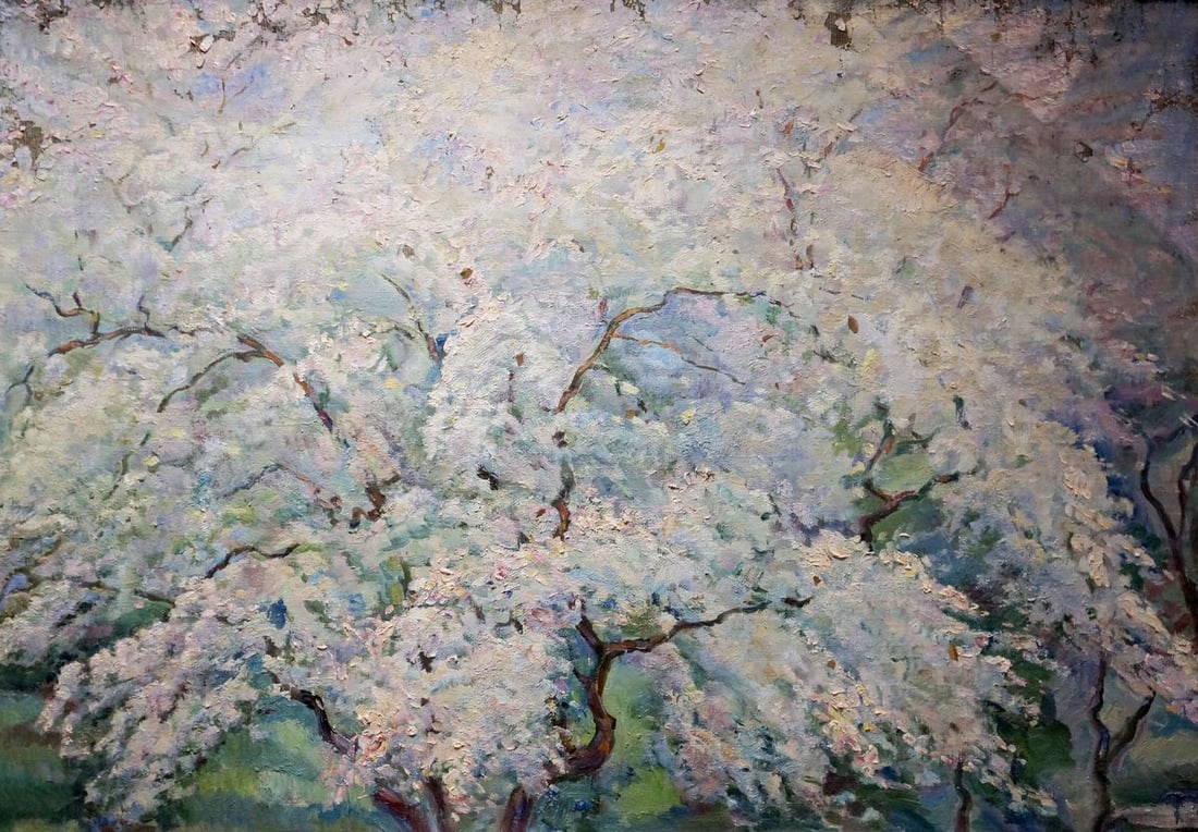 Oil painting Blooming tree Tytarenko Odarka Anatoliivna: Title: Oil painting Blooming tree Tytarenko Odarka Anatoliivna Description: №Verns 1260 *** ABOUT THIS PAINTING *** * TITLE: "Blooming tree" * ARTIST: Tytarenko Odarka Anatoliivna * SIZE: 70x100