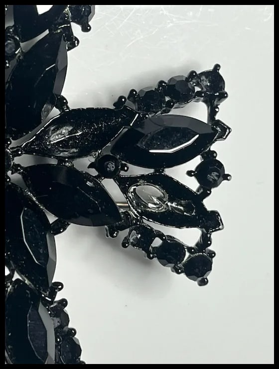 Vintage Lot of Black Rhinestone Weiss Jewelry - 11