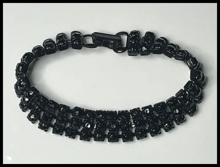 Vintage Lot of Black Rhinestone Weiss Jewelry - 7
