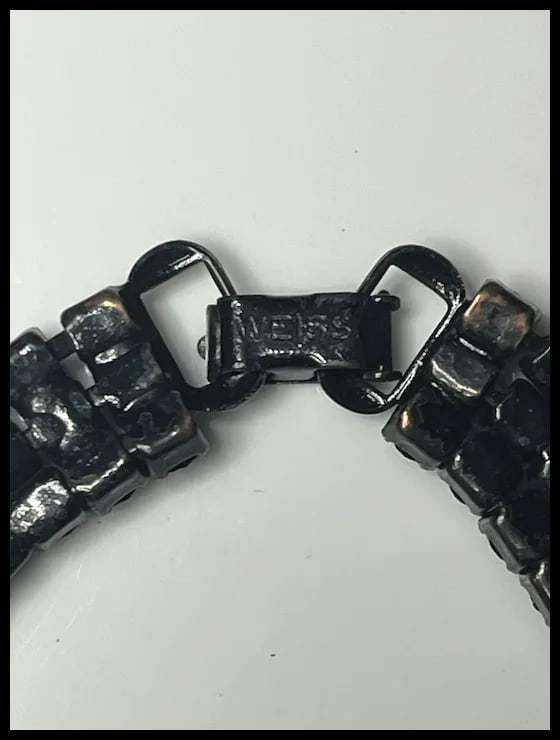 Vintage Lot of Black Rhinestone Weiss Jewelry - 8