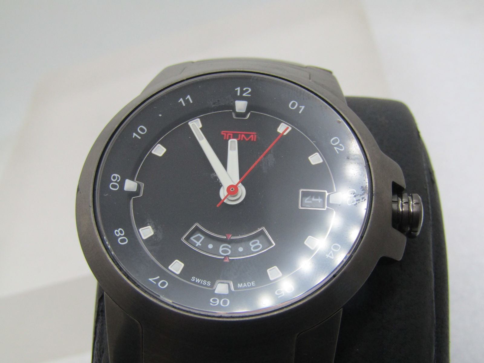 Men's TUMI Black Steel Watch, Case and Booklet Included - 2