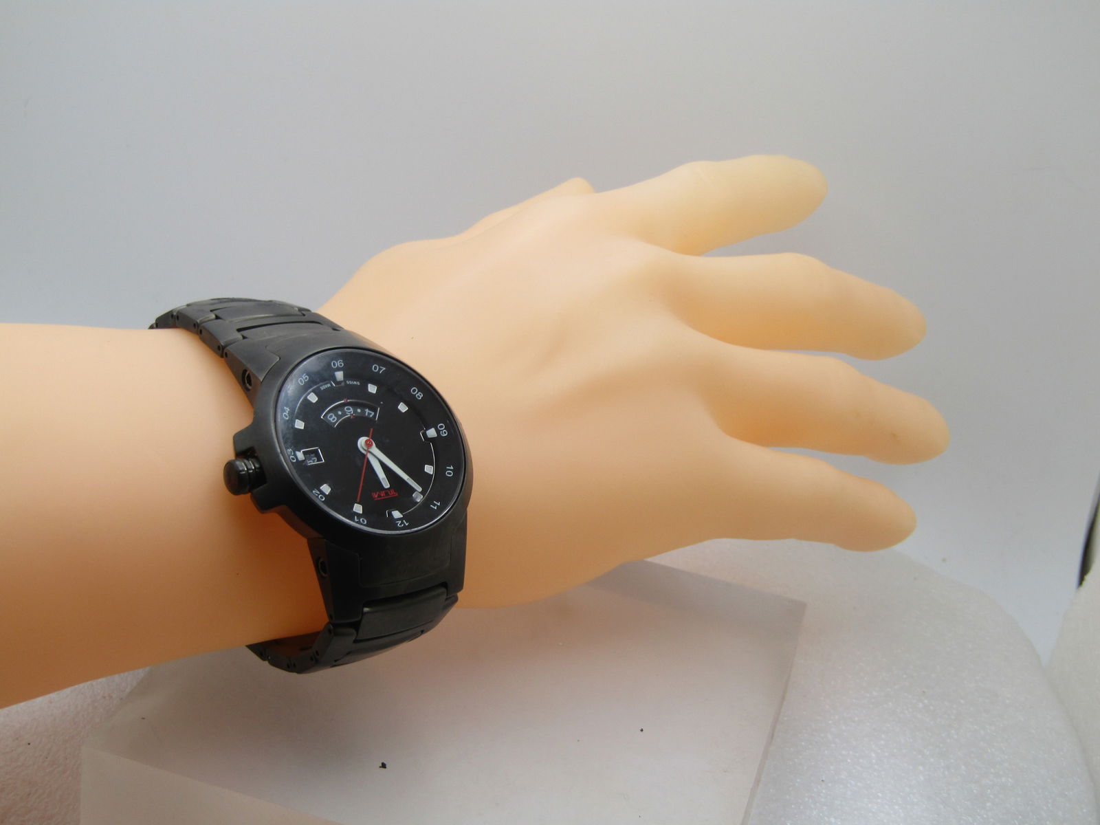 Men's TUMI Black Steel Watch, Case and Booklet Included - 8