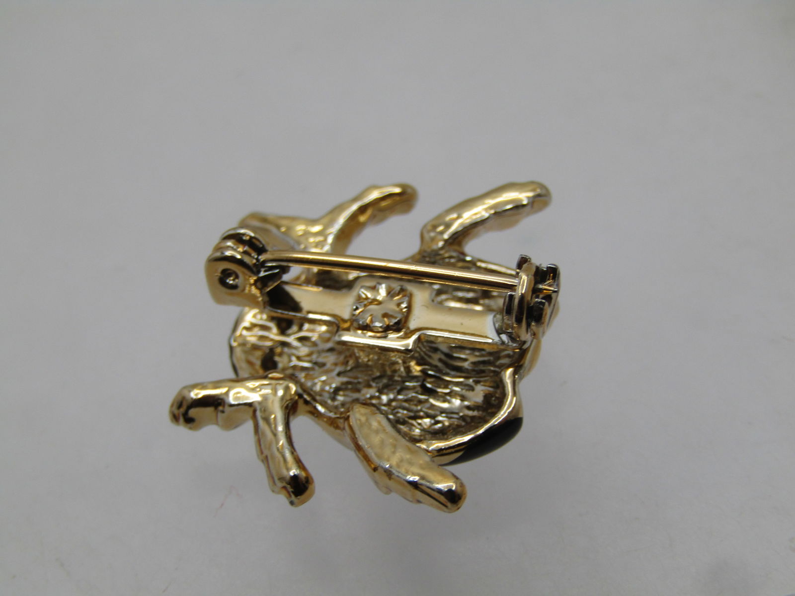 Vintage Black/Red/White Enameled Lady Bug Brooch, 1950's-1960's - 4