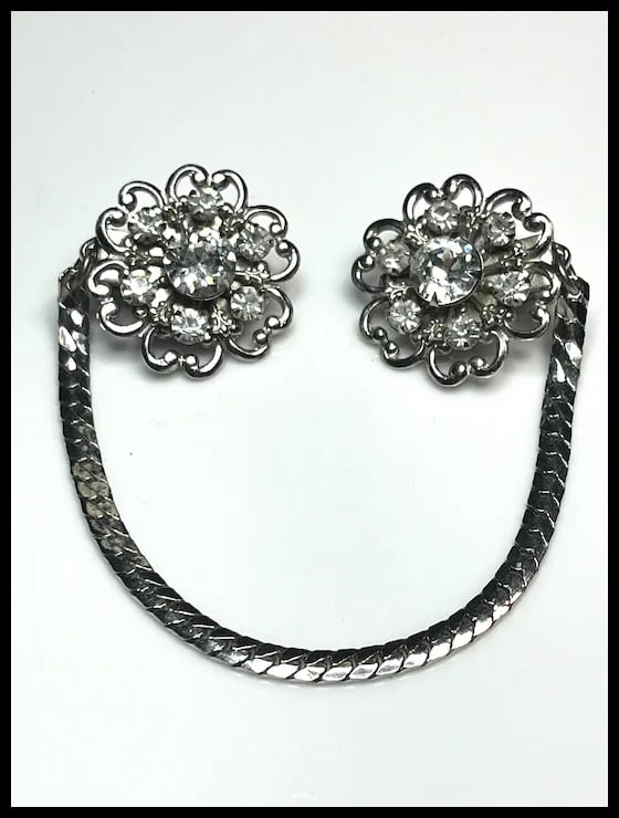 Vintage Rhinestone Statement Collar Clip - 2
