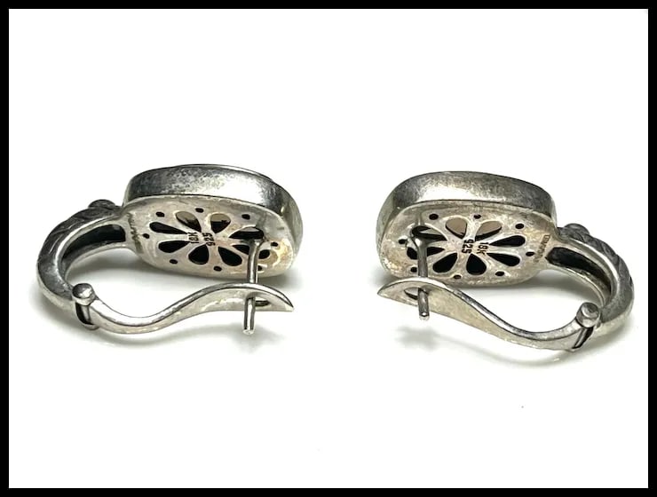 Estate Phillip Gavriel PG Sterling Silver & 18k Gold Smoky Quartz Filigree Cuff Bracelet, Earrings, - 11