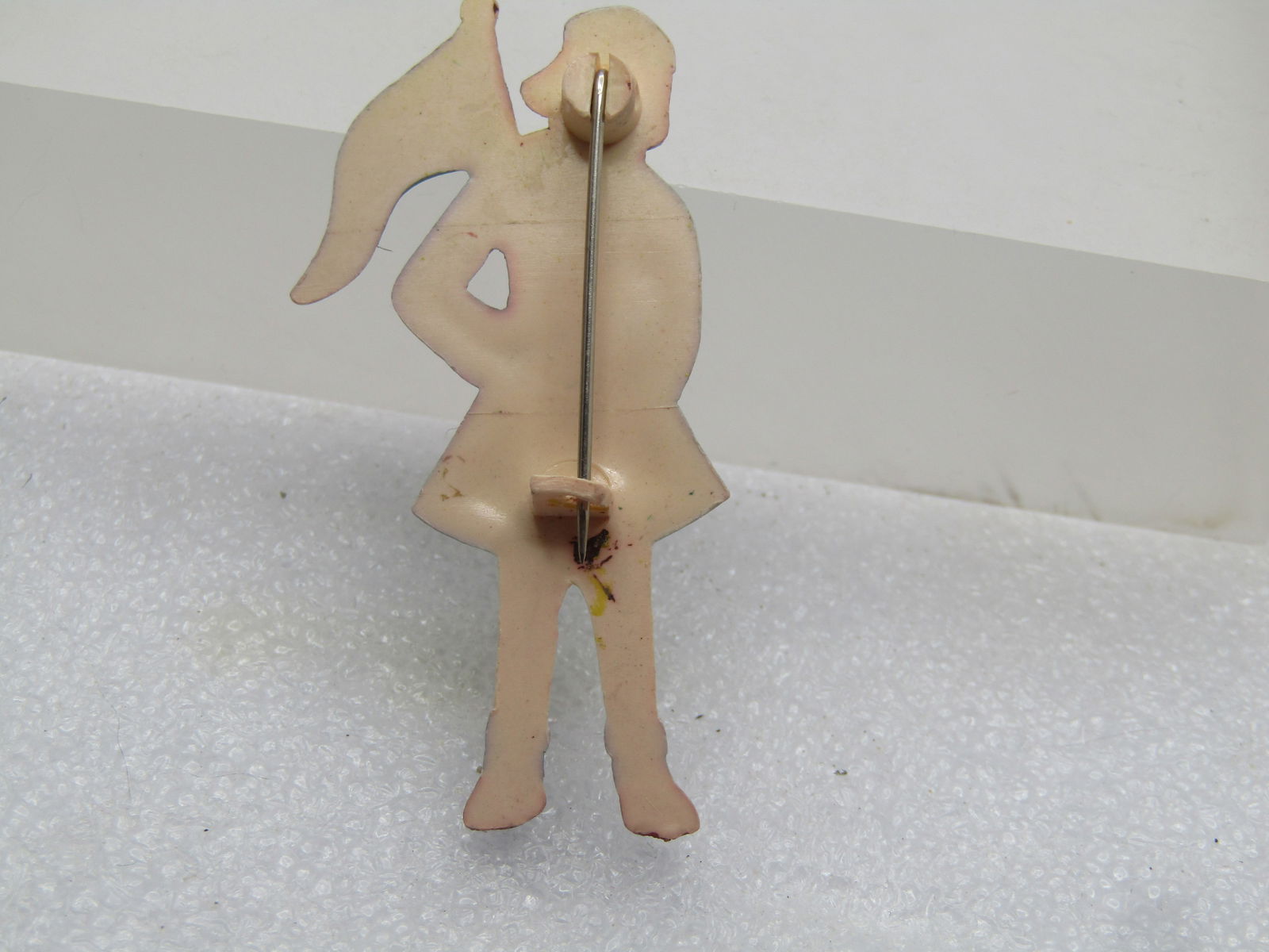 Vintage Girl Scout with Flag Plastic Brooch, 1940's - 5